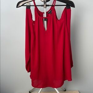 torrid Red Cold-Shoulder Blouse